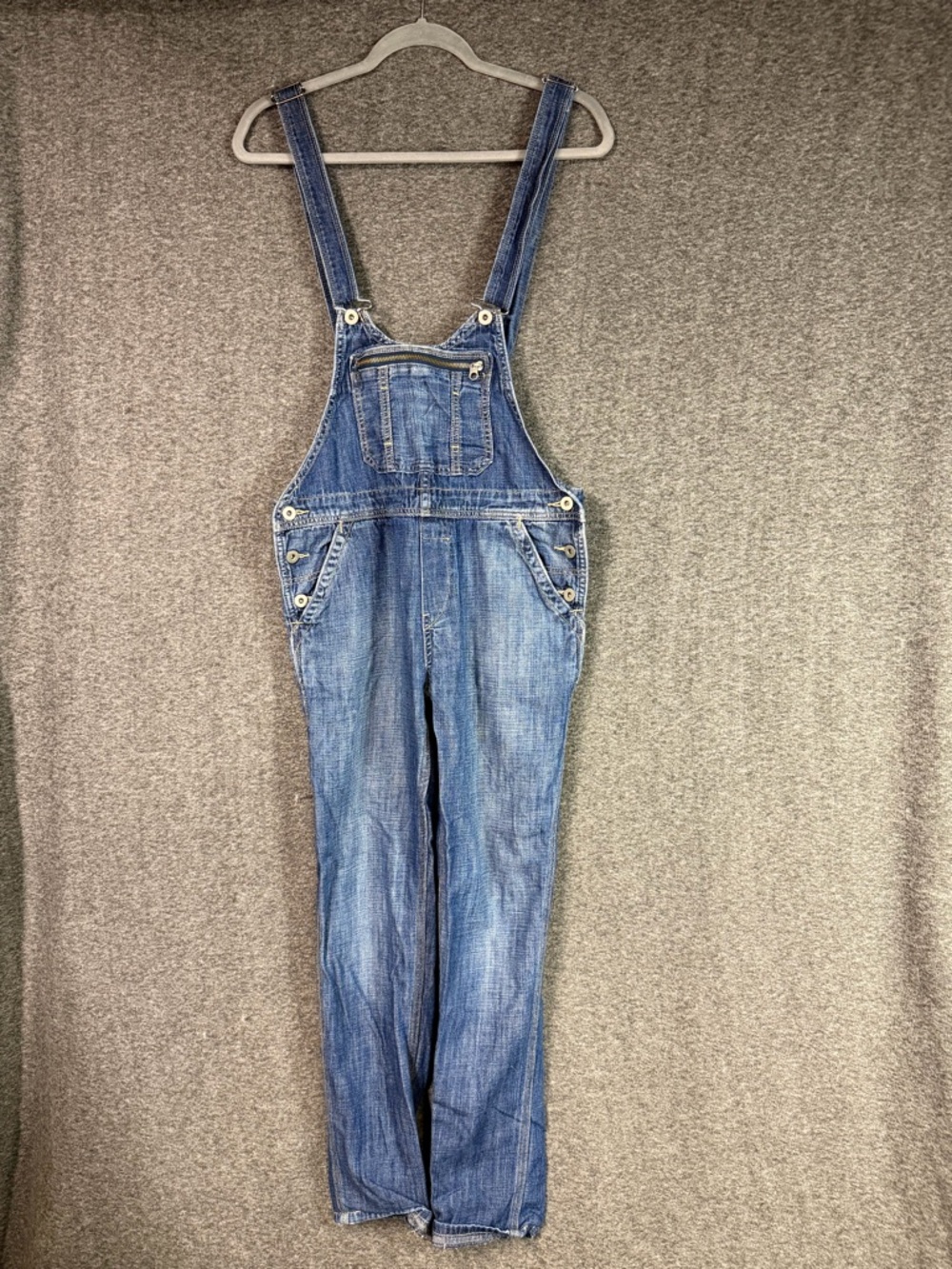 Levi’s Denim Overalls Boyfriend Skinny Blue Bib Jeans XS Adjustable Straps